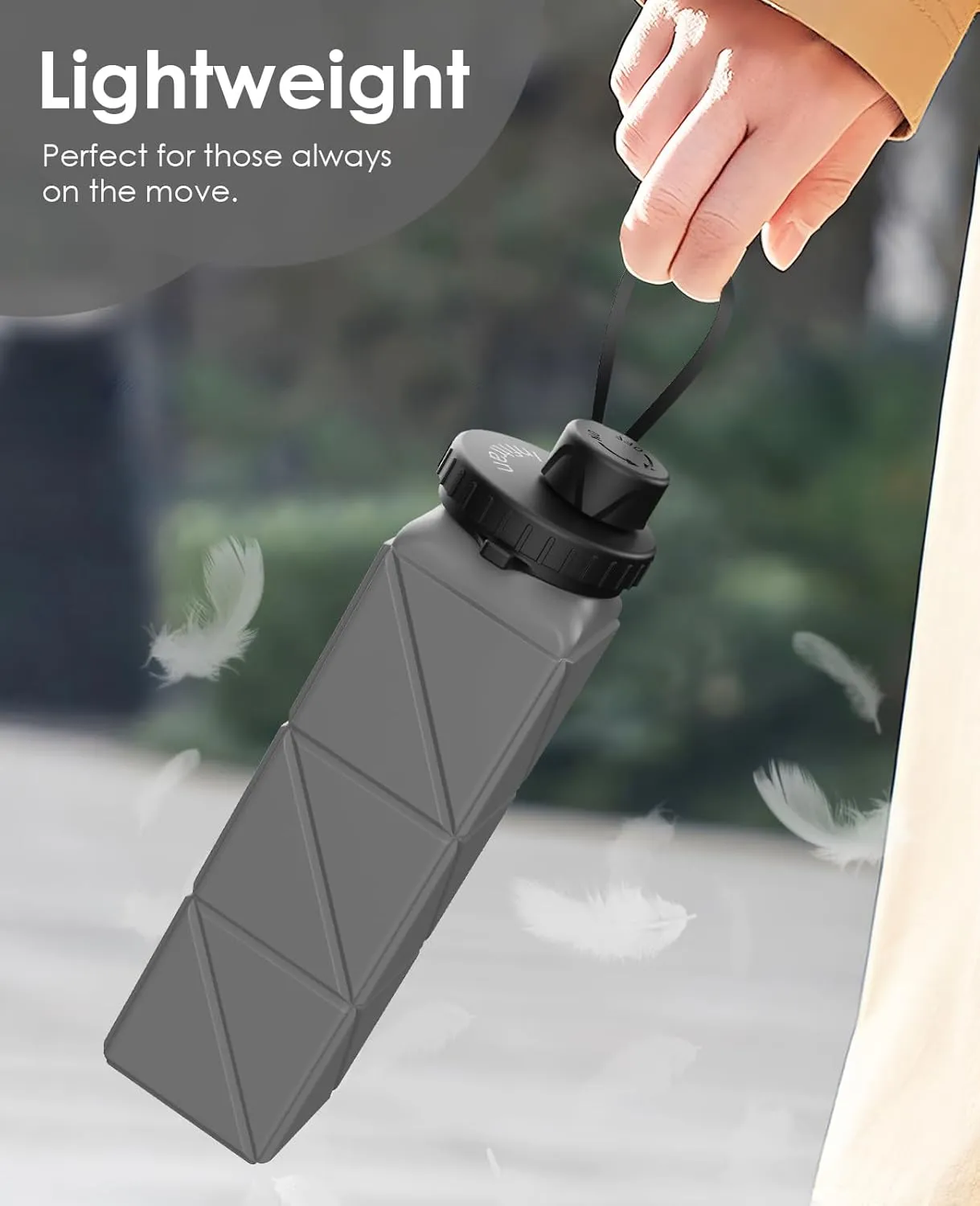 Collapsible Water Bottles, 6 Pack BPA-Free Leak-Proof Silicone Foldable Water Bottle Cup, Durable Lightweight Bottle for Gym Travel Camping Hiking Running Sport