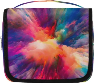 Color Spectacular Hanging Travel Toiletry Bag Compact Toiletries Organizer Cute Cosmetic Makeup Portable Bag Shower Bathroom Shaving Kit Travel Accessories