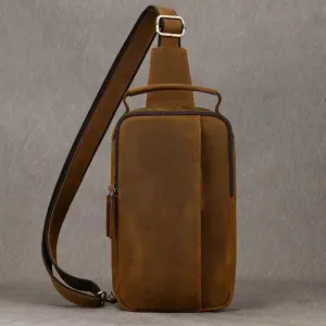 Compact Men's Leather Crossbody Bag