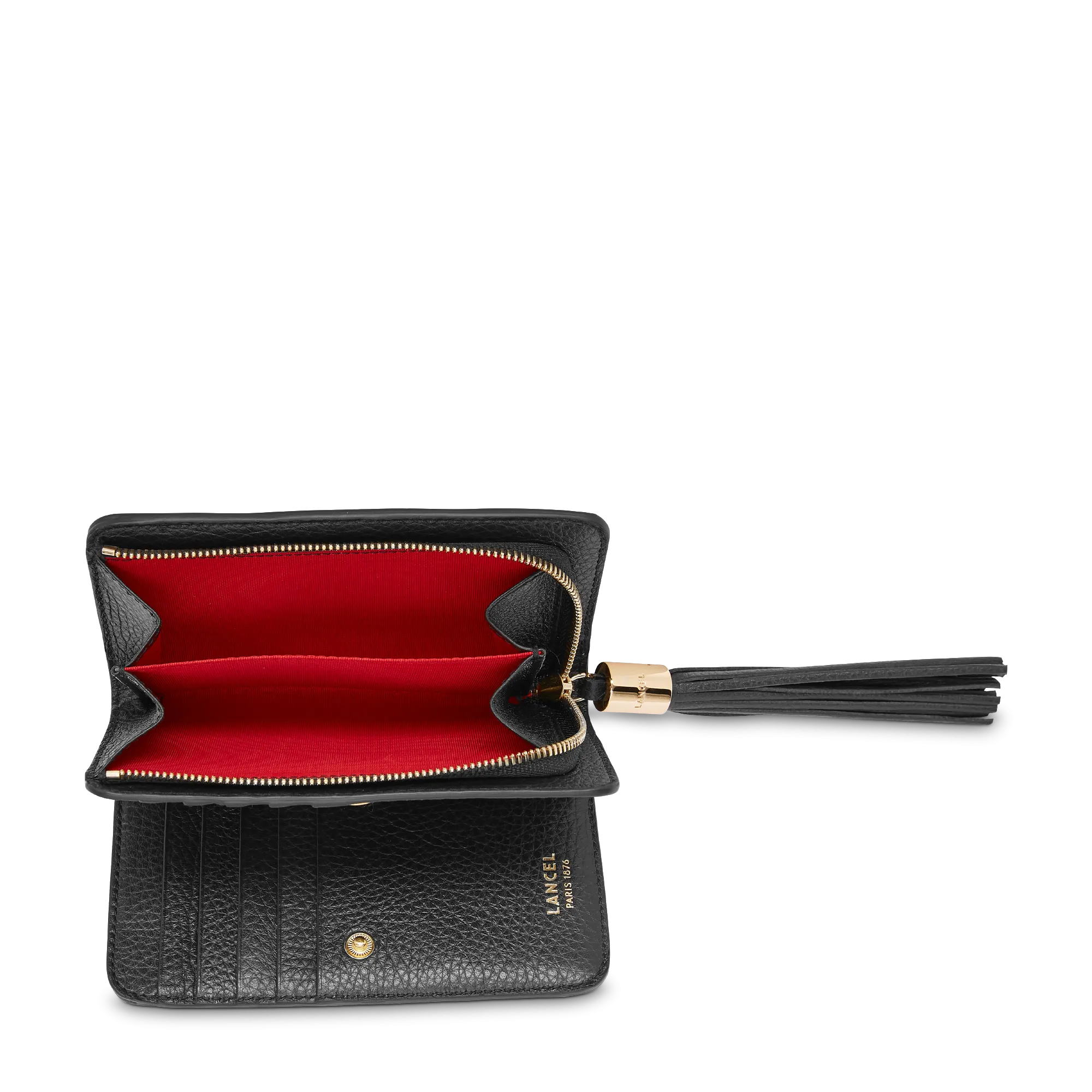 Compact rectangular zipped wallet