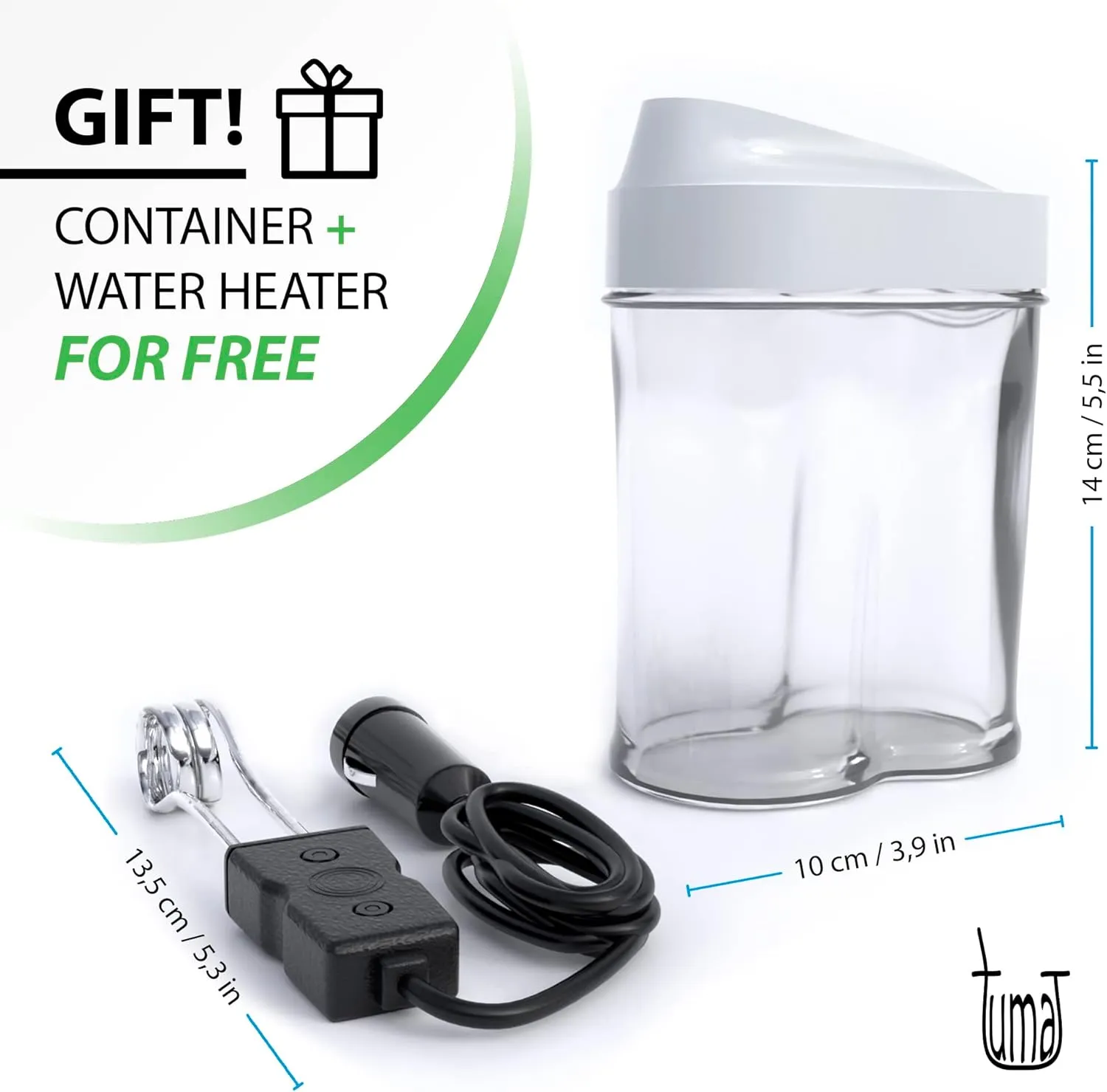 Complete Yerba Mate Kit - Includes Mate Cup, Straw (Bombilla), 750ml Thermos, Bag and two gifts (Container Yerbero and Car Immersion Heater) - Stainless Steel Yerba Mate Set (Celeste)