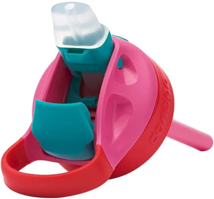 Contigo Gizmo Flip Autospout Kids Water Bottle with Flip Straw, BPA Free Drinks Bottle for Children, Leakproof Flask, Ideal for School and Sports, 420 ml, Cherry with Cat
