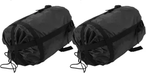 Convenient Drawstring Design 2Pcs Black Compression Storage Bag for Adult Sleeping Bag, Portable Nylon Webbing Compression Bag for Outdoor Activities