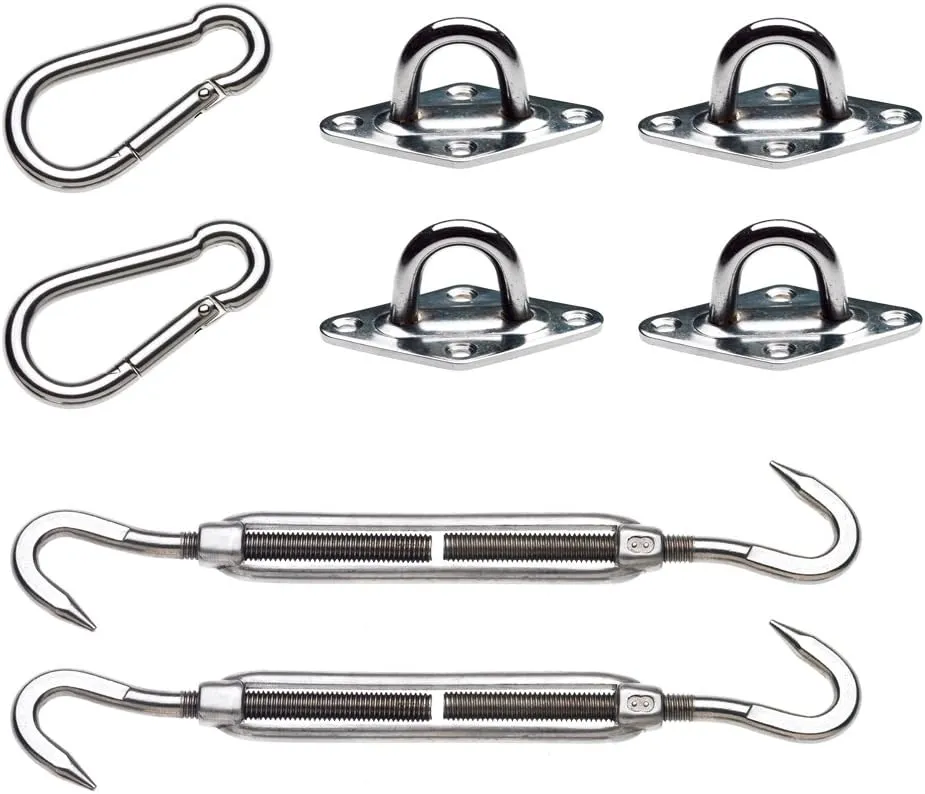 Coolaroo Shade Sail Accessories, Shade Sail Hardware Set, Shade Sail Set-Up and Sail Installation