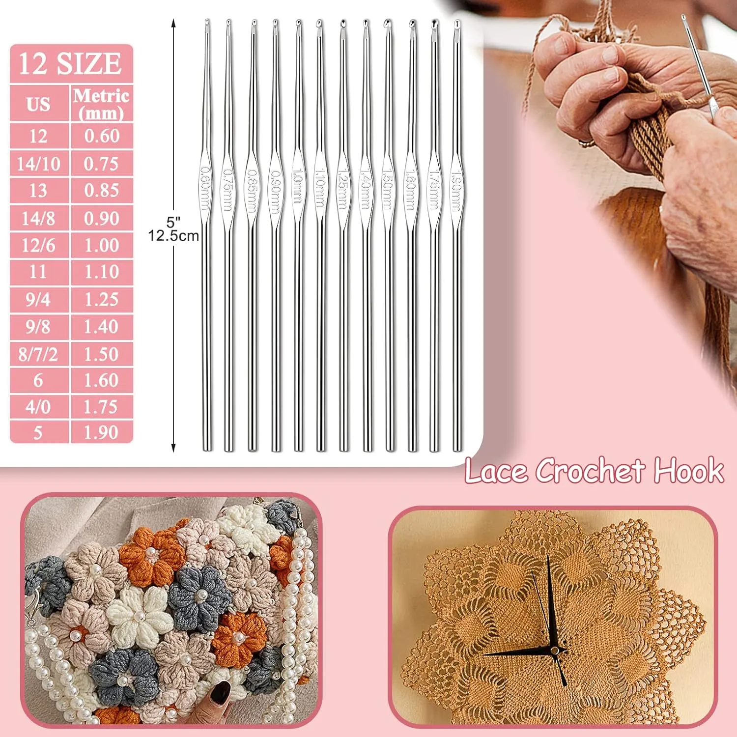 Coopay 63 PCS Crochet Kit, Upgraded Hanging Crochet Set with Case & Yarn for Crocheting, Crochet Hook Set for Beginners Crochet Hook Kit with Crochet Book, Crochet Hooks, Knitting & Crochet Supplies