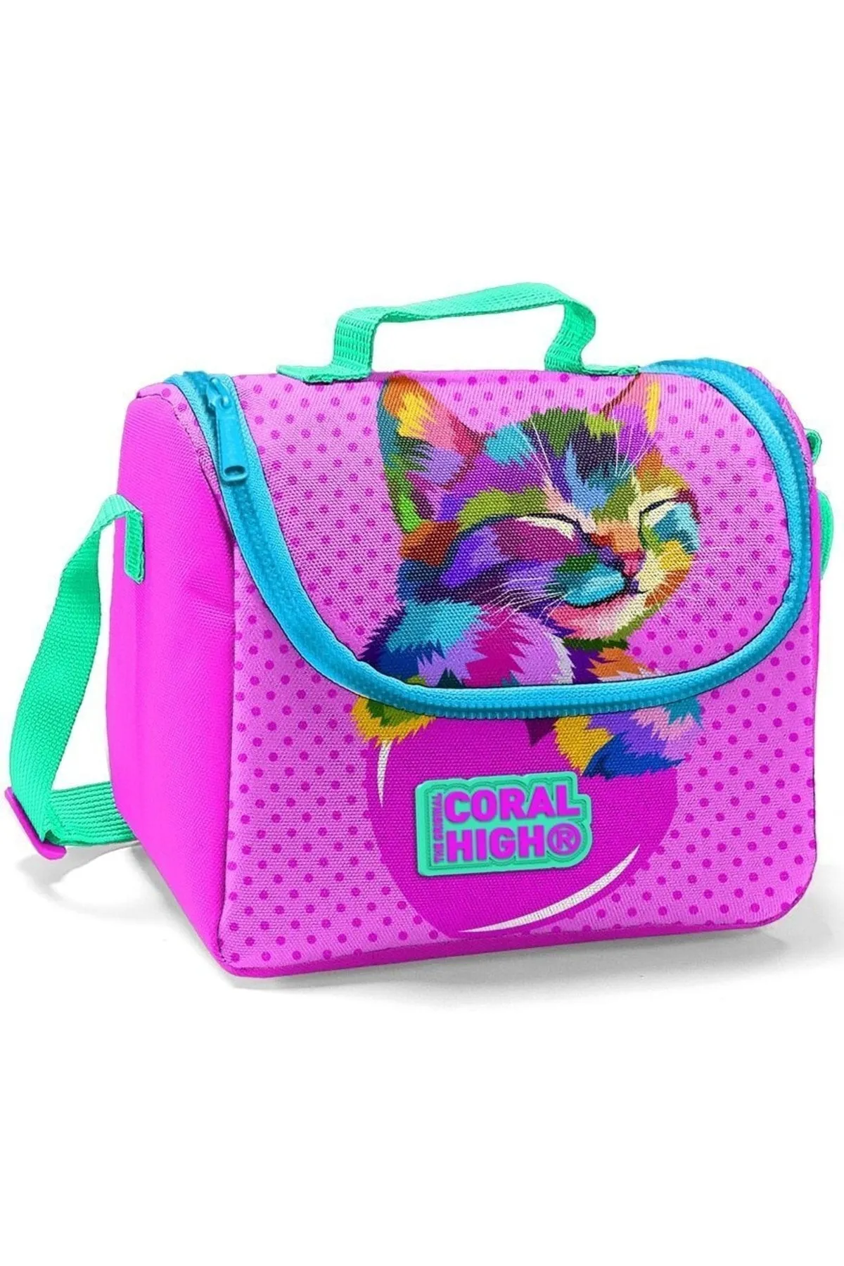 Coral High Pink Cat Girl Primary School Bag Set - Backpack nutrition pencil holder