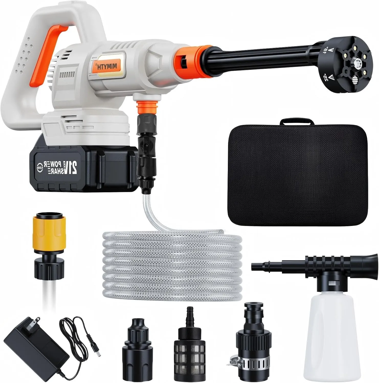 Cordless Pressure Washer Battery Powered; 1200PSI Cordless Power Washer with Brushless Motor, 4.0Ah Battery,6-in-1 Nozzle, 3 Power Level Adjustable; Handheld Portable Pressure Washer Cordless for Cars
