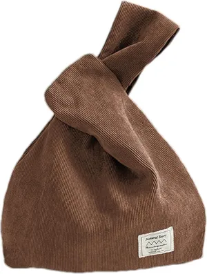 Corduroy Wristlet Wallet for Women Portable Wrist Bag Sleeve-Knot-Pouch (Very Small Size)