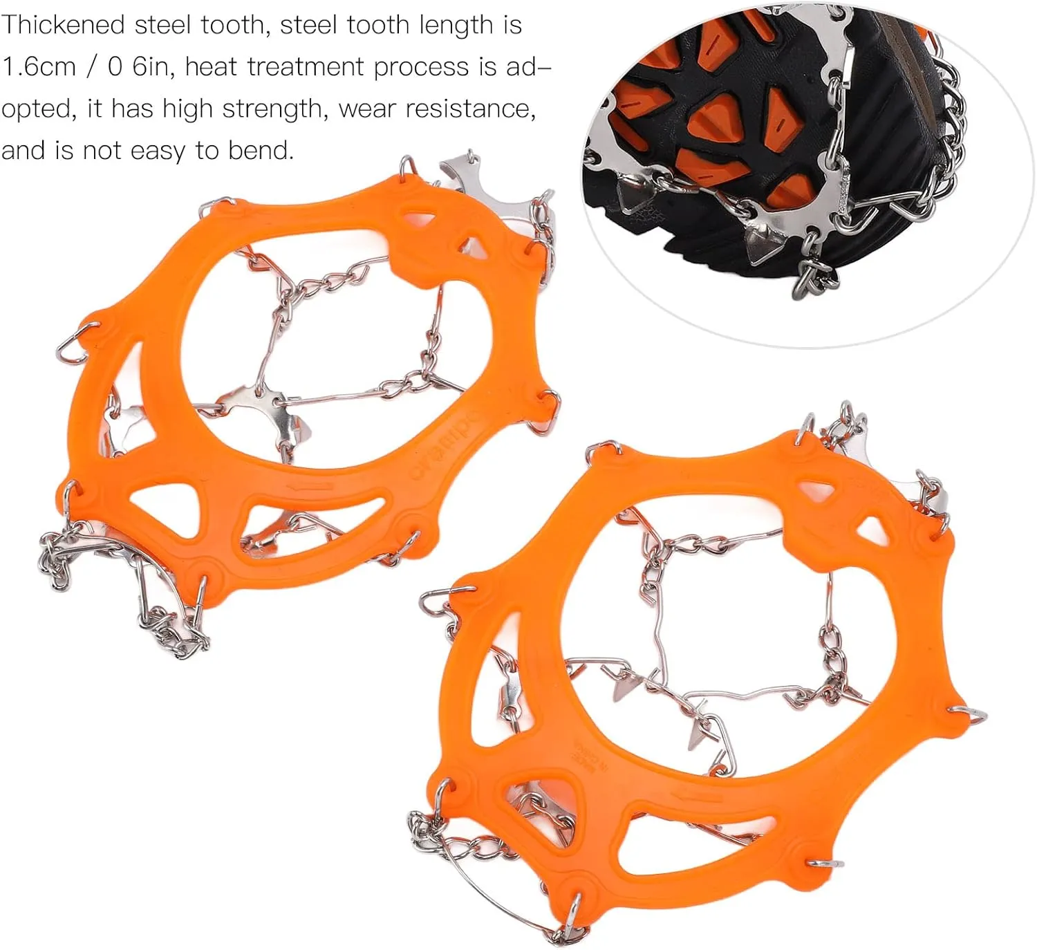 Crampons for Hiking, Hiking Spikes Micro Spikes with 2Pcs 12 Tooth for Mountaineering