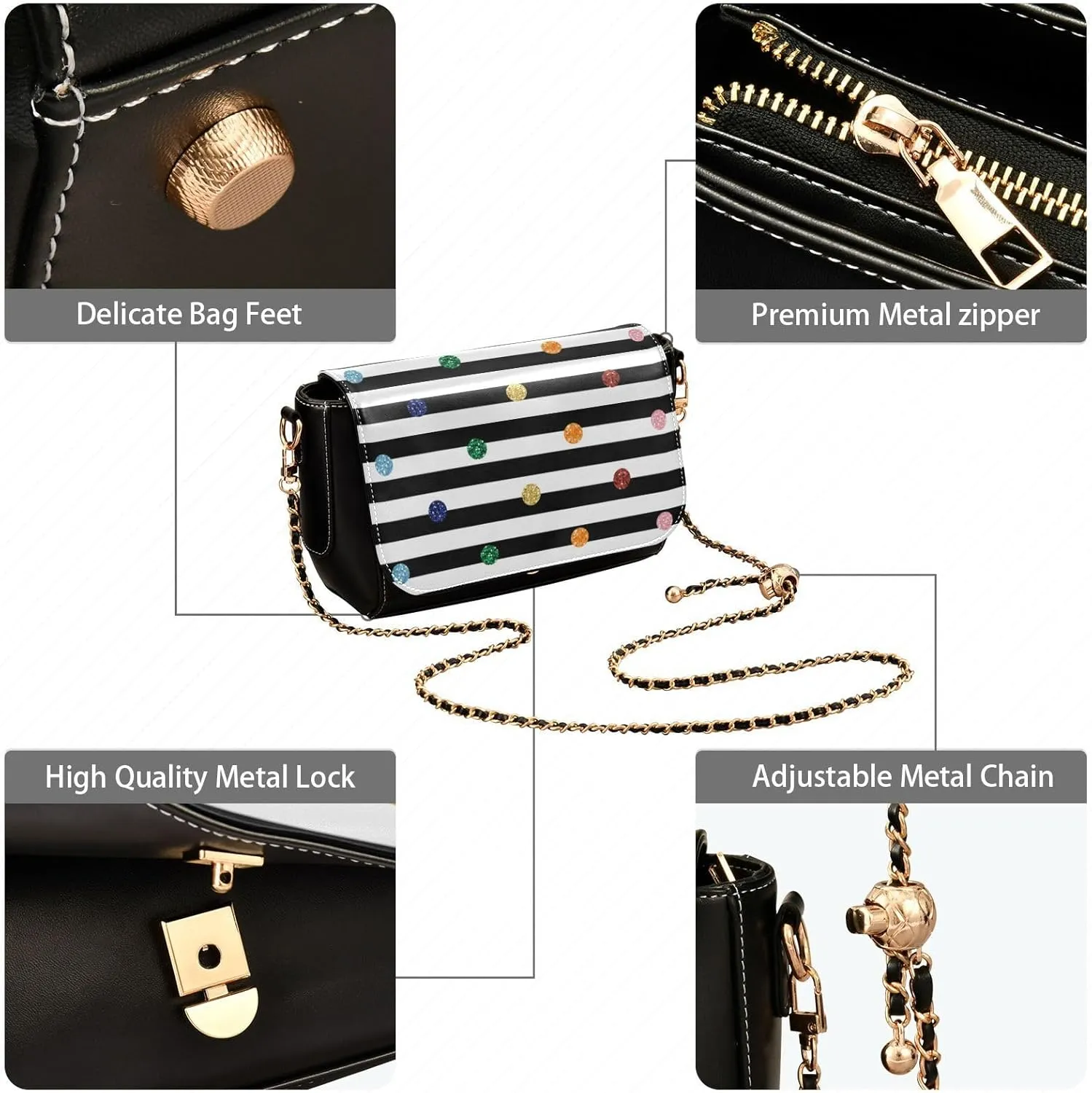 Crossbody Handbag PU Leather Shoulder Bag Sturdy Travel Pouch Compact Chic Bag for Women Everyday Use