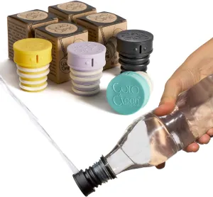 CuloClean Portable Bidet for Toilet, Travel, or Camping. Compatible with Every Bottle. Discreet, Sanitary or Travel Shower. Attachable Stopper. Backcountry Bidet Nozzle (4pcs Colors)