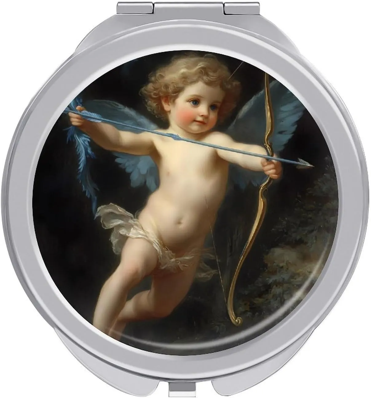Cupid Love God Greek Mythology Travel Makeup Mirror 2-Sided 1x 2X Magnification Portable Mini Mirror for Handbag Purse Pocket