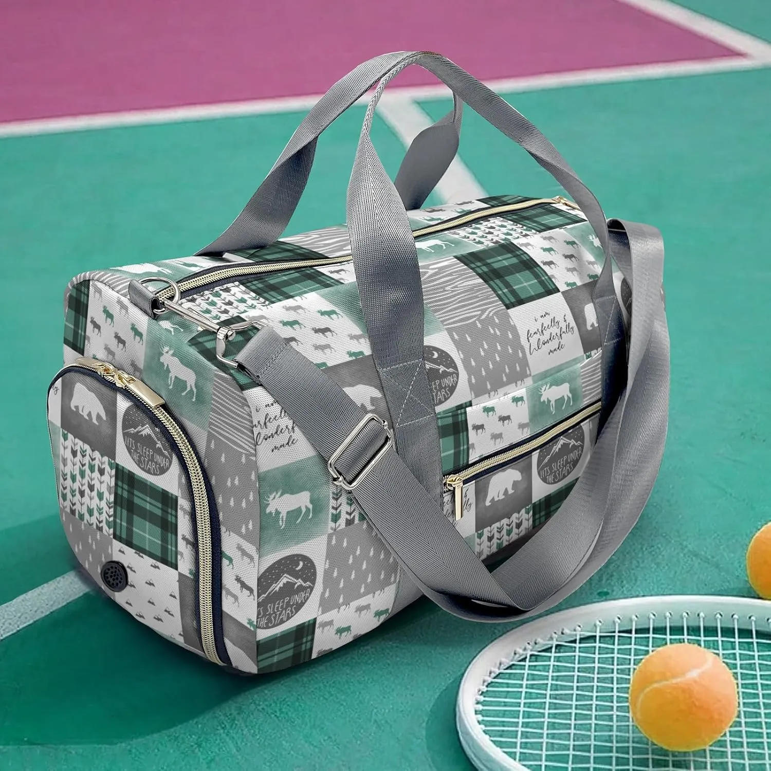 Custom Duffel Bag Wild Free Bear Adventure Compact and Convenient: Fitness Bags for the Modern Traveler
