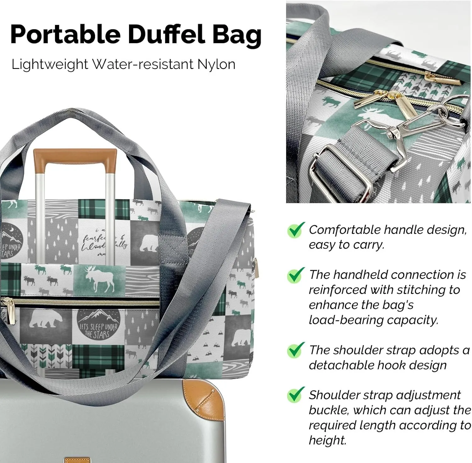 Custom Duffel Bag Wild Free Bear Adventure Compact and Convenient: Fitness Bags for the Modern Traveler
