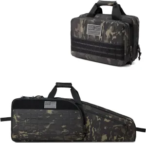 DBTAC Single Rifle Bag 35" (Black Camo)   Range Bag XS for 1~2 Pistol (Black Camo), Lockable Zipper, Durable Material, Compact Design