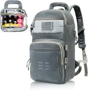 DBTAC Tactical Lunch Backpack, Large Lunch Cooler for Men Women | Backpack Coolers insulated for Work Picnic Travel (Arsenic Gray, 24-Cans)
