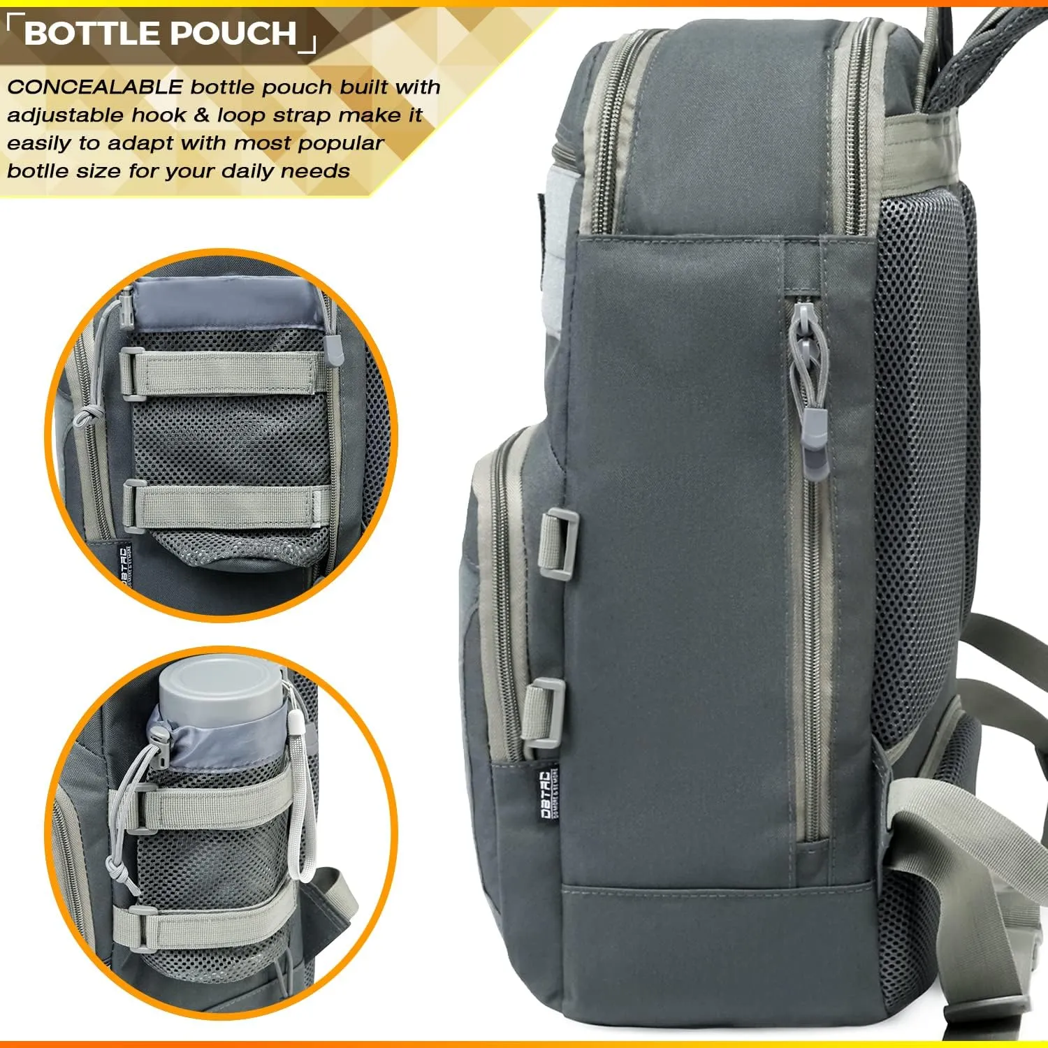 DBTAC Tactical Lunch Backpack, Large Lunch Cooler for Men Women | Backpack Coolers insulated for Work Picnic Travel (Arsenic Gray, 24-Cans)