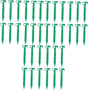 DECHOUS 3sets Durable Plastic Tent Stakes Heavy Duty Pegs for Outdoor Camping Gardening Canopy Awning Portable Ground Anchor for Stable Support Easy Operation 20pcs*3