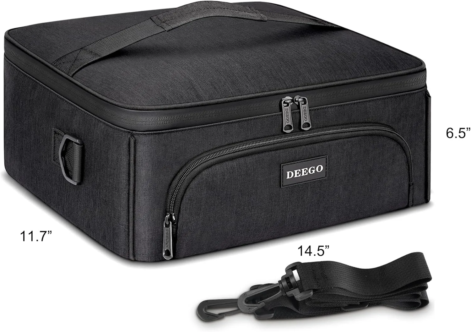 DEEGO Smell Proof Bag, Portable Smell Proof Case with Detachable Shoulder Strap and Removable Dividers