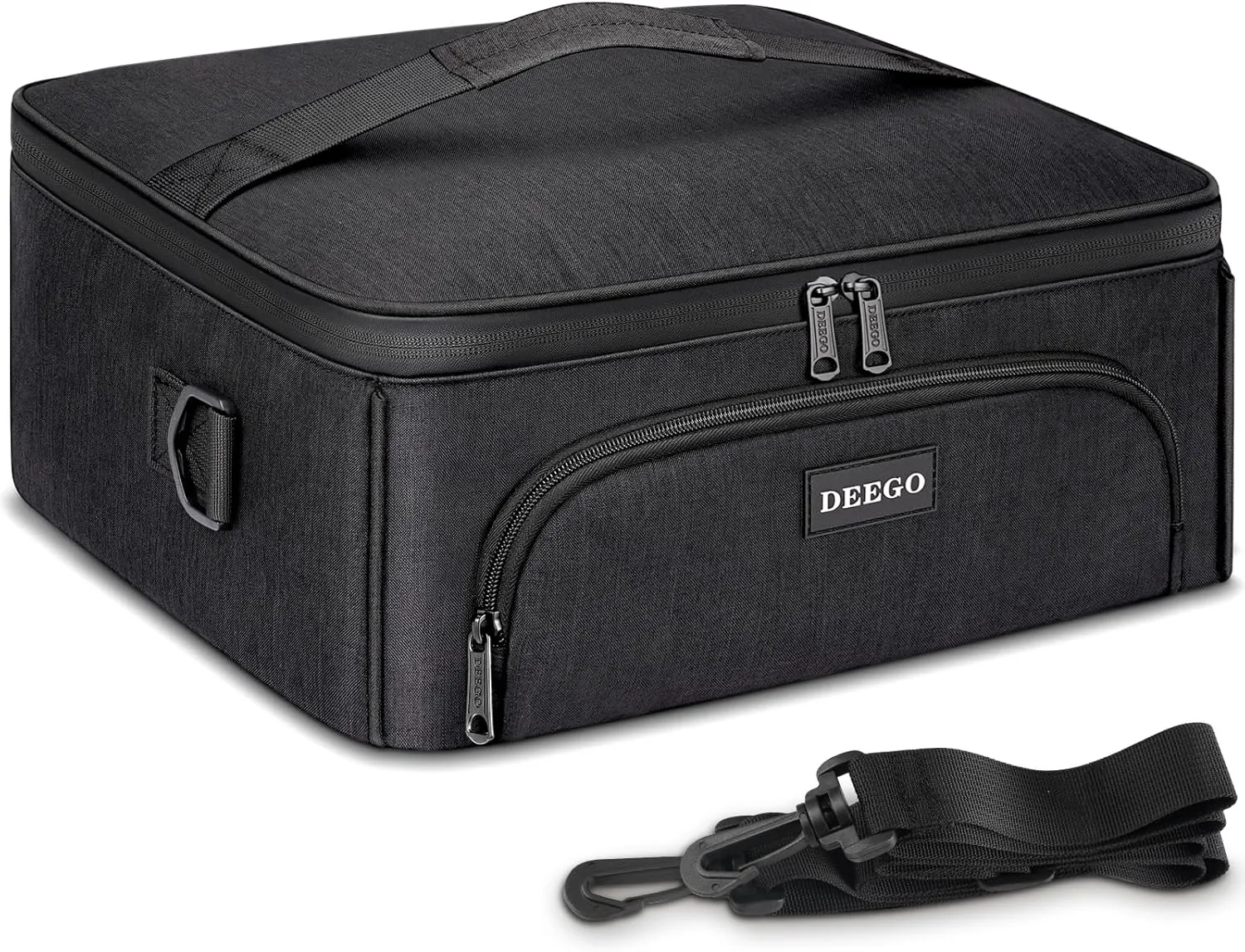 DEEGO Smell Proof Bag, Portable Smell Proof Case with Detachable Shoulder Strap and Removable Dividers