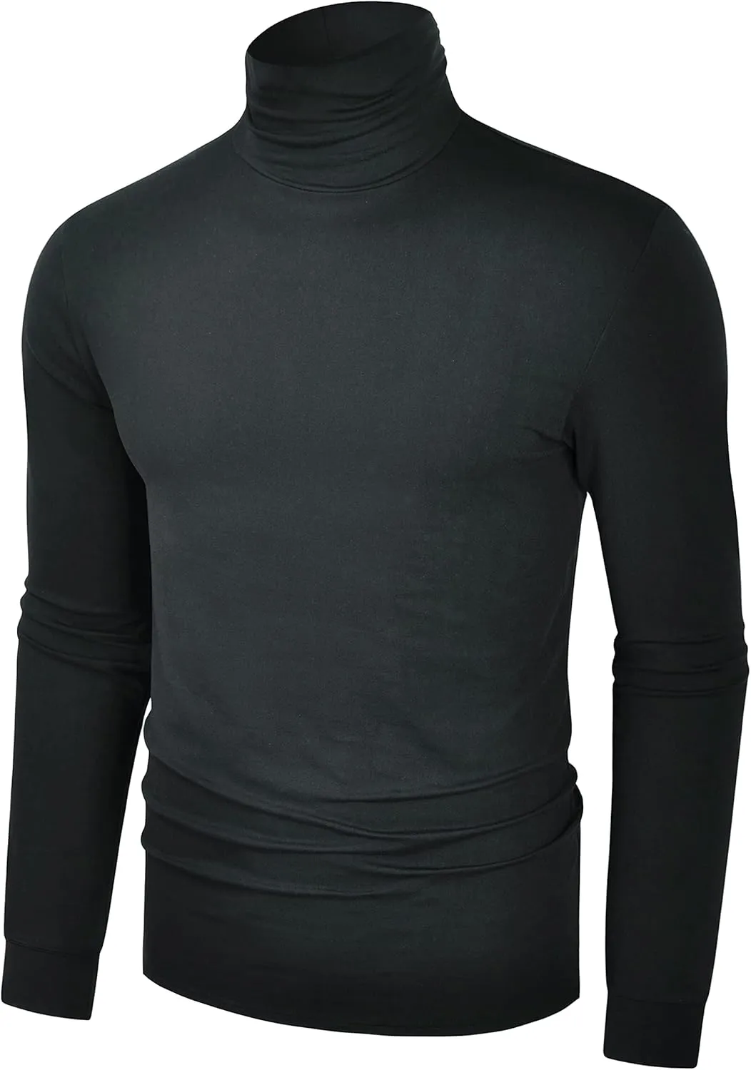 Derminpro Men's Slim Fit Soft Turtleneck Long Sleeve Pullover Lightweight T-Shirt