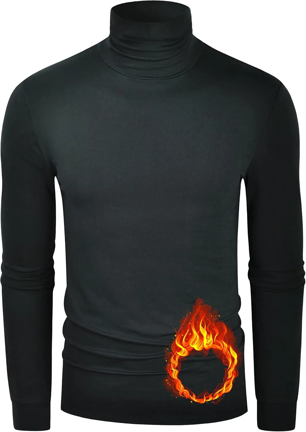 Derminpro Men's Slim Fit Soft Turtleneck Long Sleeve Pullover Lightweight T-Shirt