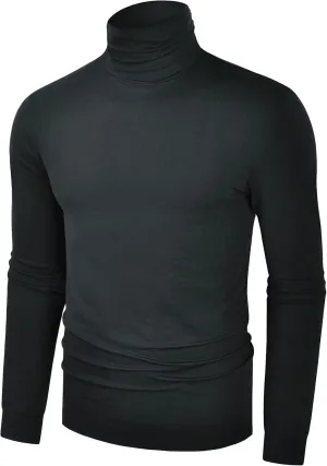 Derminpro Men's Slim Fit Soft Turtleneck Long Sleeve Pullover Lightweight T-Shirt