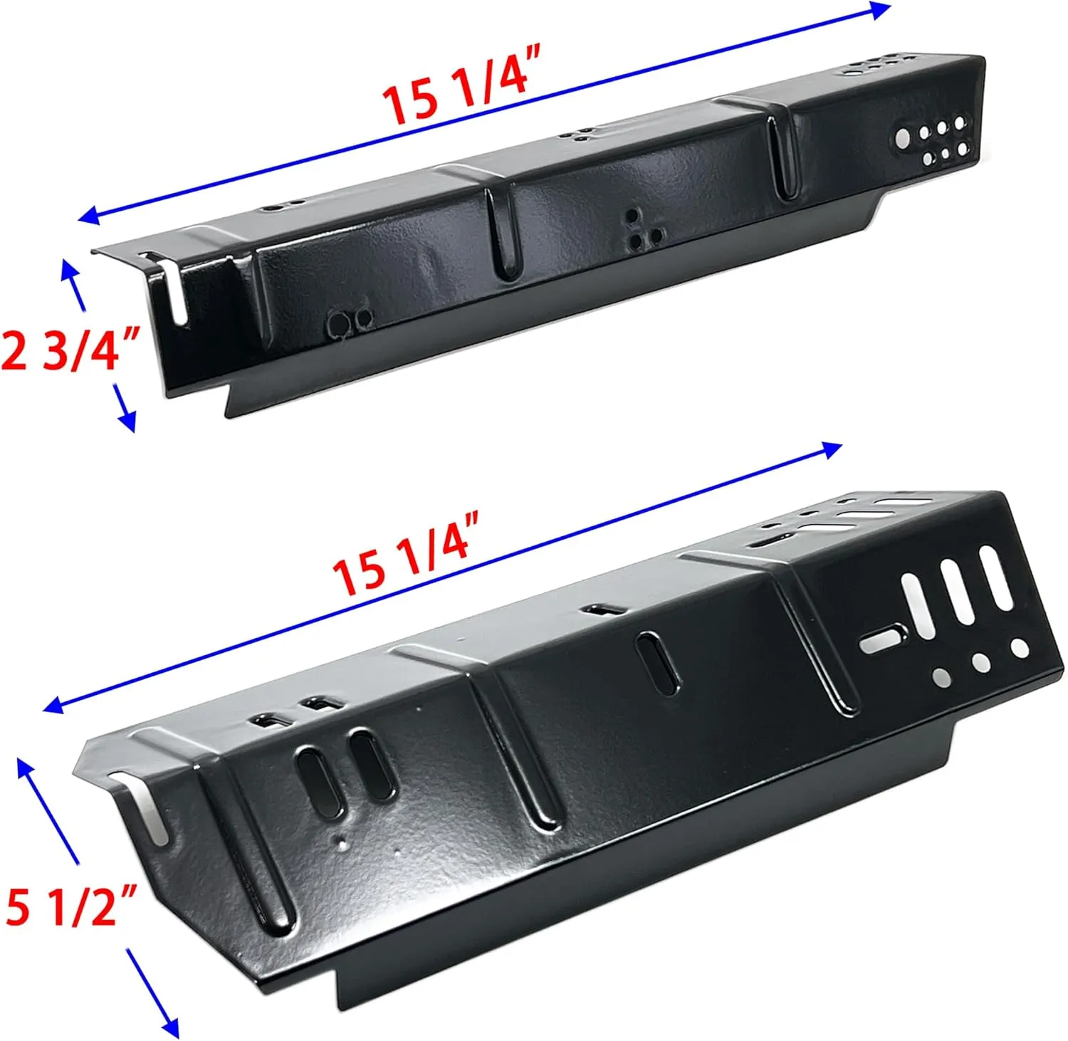 Direct Store DP146 4pk 15 Inch Heat Plate for Dyna Glo DGH450CRP 4 Burner Grill, Porcelain Steel Heat Tents for Dyna-Glo Grill Parts