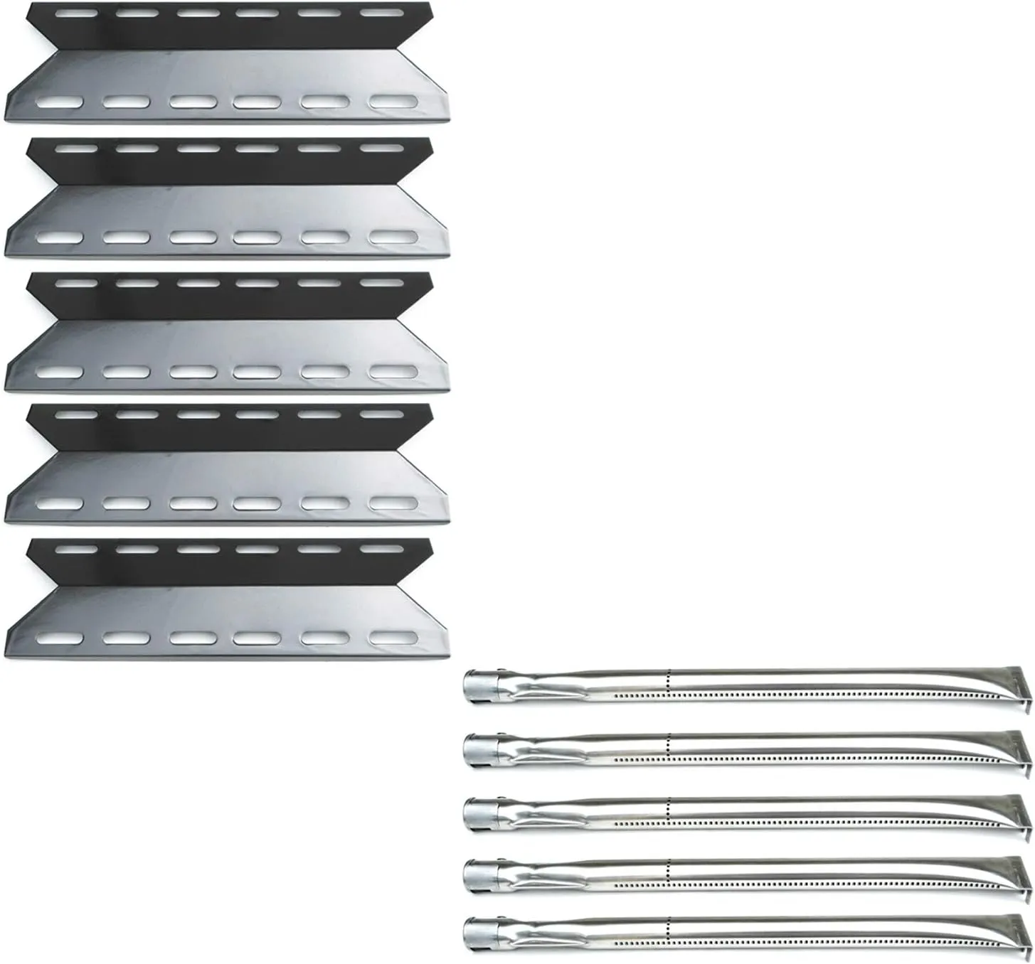 Direct Store Parts Kit DG106 Replacement for Charmglow 720-0234,Nexgrill 720-0033,720-0234,720-0289 Grill Burner and Heat Plate -5pack (Stainless Steel Burner   Porcelain Steel Heat Plate)