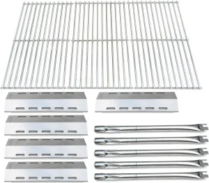 Direct store Parts Kit DG210 Replacement for Ducane 30400042,30400043,30558501 Gas Grill Burners,Heat Plates,Cooking Grid (SS Burner   SS Heat Plate   Solid Stainless Steel Cooking Grid)
