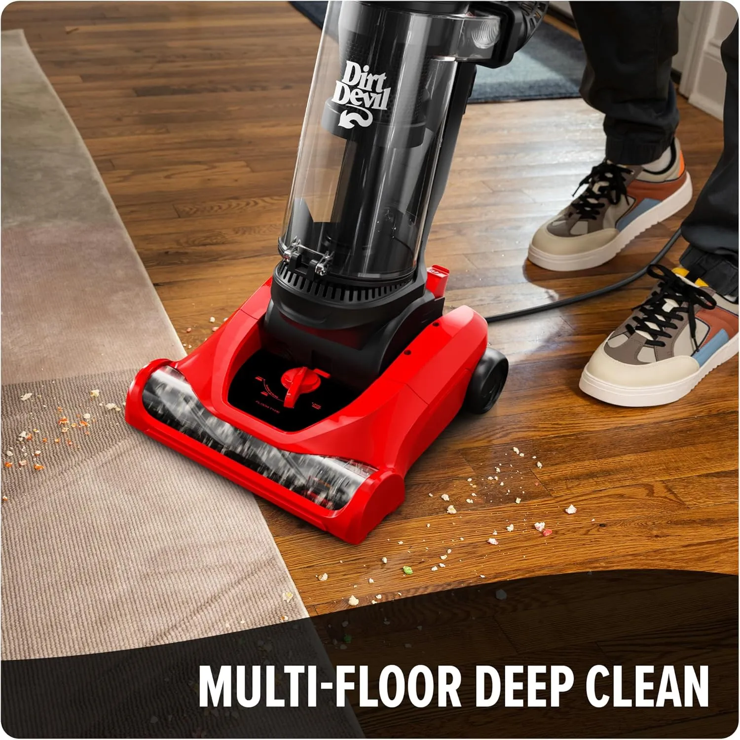 Dirt Devil Multi-Surface  Upright Bagless Vacuum Cleaner for Carpet and Hard Floor, Powerful, Lightweight, Corded Vacuum Cleaners for Home Use