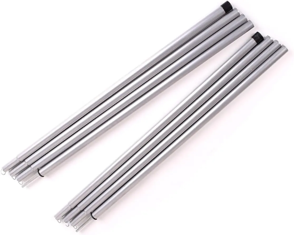 DOITOOL 2m Tall Tent Poles for Tarp Heavy Duty 2pcs Set Camping Tent Supporting Rods Segmented Iron Construction for Outdoor Sports