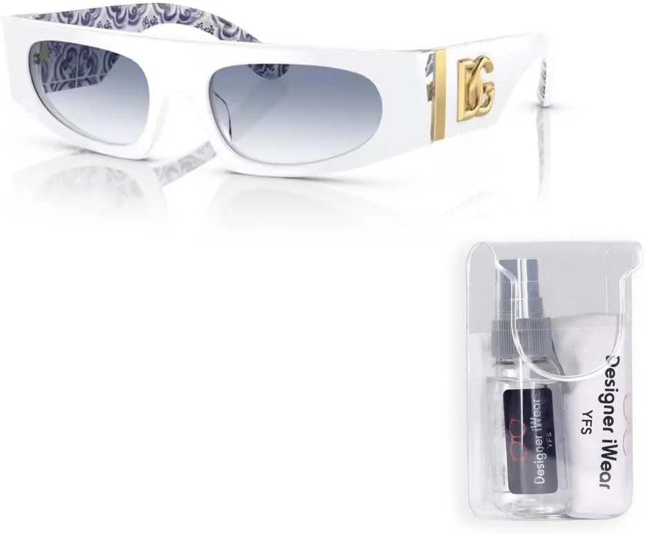 Dolce & Gabbana DG4411 Rectangular Sunglasses for Women   BUNDLE With Designer iWear Eyewear Kit
