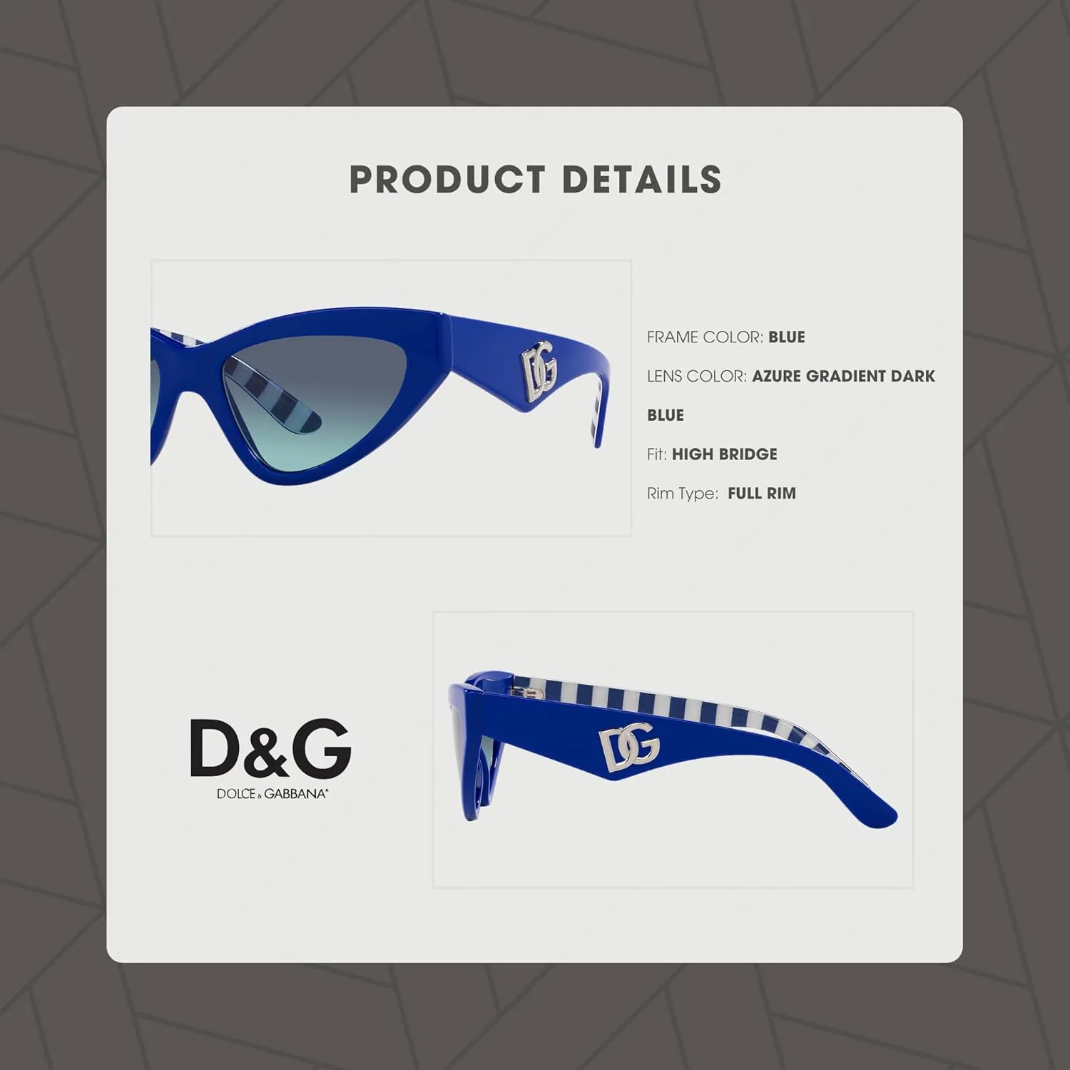 Dolce & Gabbana DG4439 Cateye Sunglasses for Women   BUNDLE With Designer iWear Eyewear Kit
