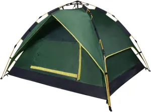 Dome Light Camping Tent Dome Camping Tent Instant Pop Up Tent Sun Shelter 3-4 People Double Doors Portable Tent, 220X190X120CM, Green