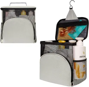 domidomi Shower Caddy Dorm Tote Bag- Portable for College Large Capacity, Must Have Travel Accessories, Hanging Mesh Bag Camping Gym Boys and Girls (Grey) (220725)