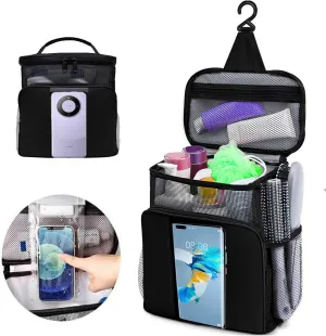 Dorm Room Essentials for Guys Girls,Quick Dry Mesh Shower Caddy Portable,Large Capacity black Shower Bag,Hanging Travel Toiletry Bag for Bathroom,Gym,Camping,Swimming,Travel,College Student Essentials