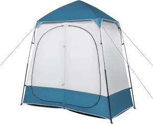 Double Dressing Tent,Oxford Cloth Shower Tent Oversize Outdoor Shower Tents for Camping Dressing Room Room Shower Privacy Shelter,229 * 229 * 122cm Blue/White