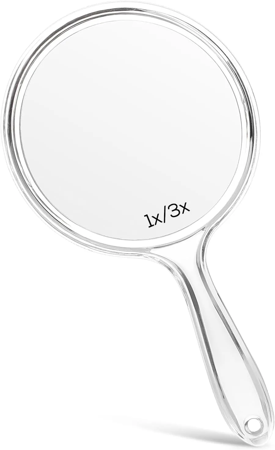 Double-Sided Handheld Mirror, 1X/3X Magnification for Makeup (Clear, Pack of 1, Small Size)