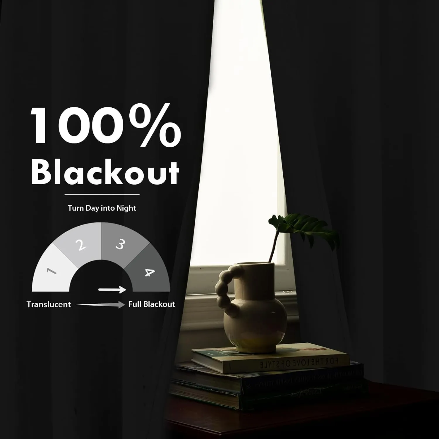 DriftAway 100% Blackout Curtain Liners for Bedroom Noice Reducing Thermal Insulated Liners for Living Room with 18 Pcs Rings 2 Panels Set for 63 Inch Long Curtains Each 50" W x 58" L Off White