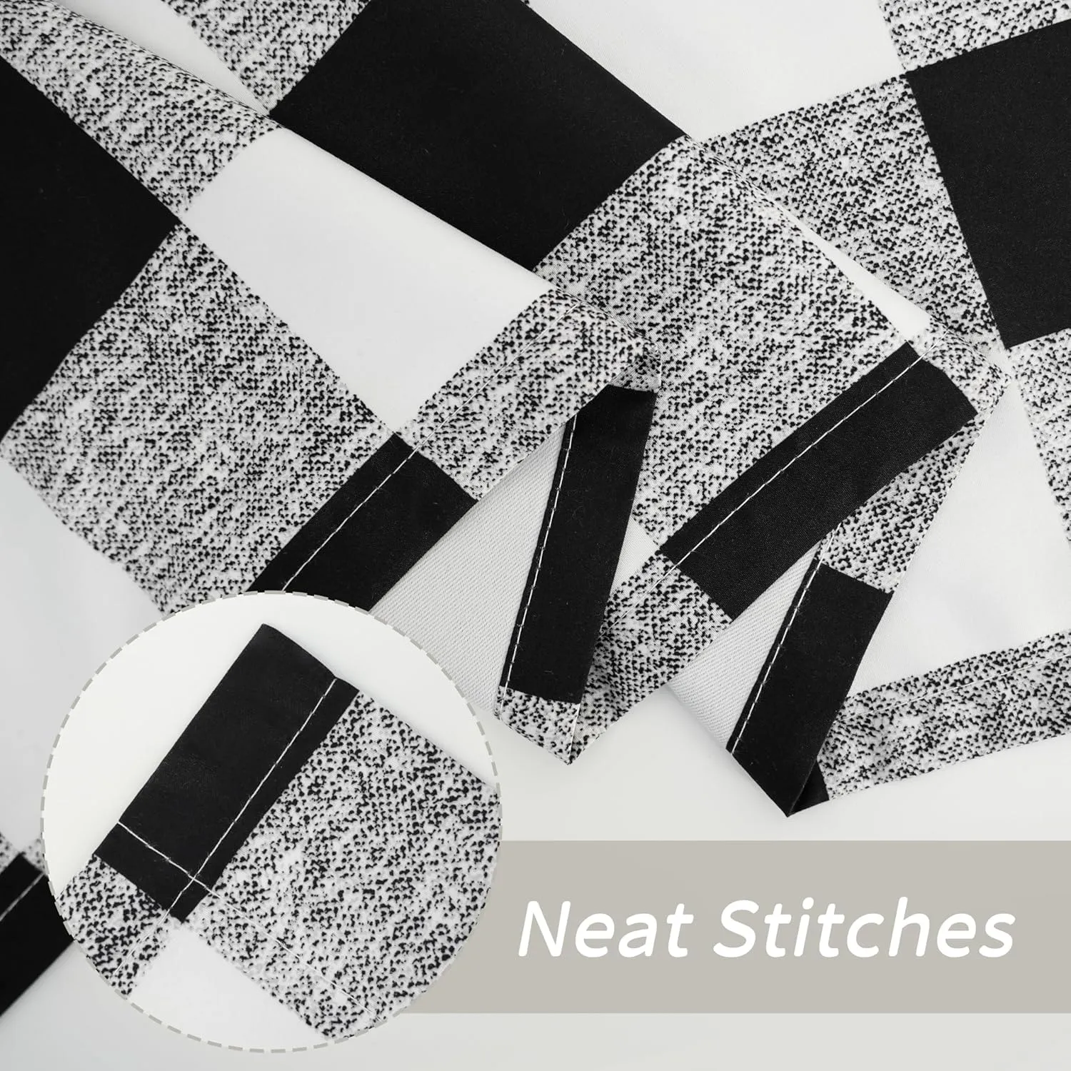 DriftAway Buffalo Plaid Check Curtains Blackout Room Darkening Thermal Insulated Black and White Buffalo Checkered Window Drapes for Farmhouse Bedroom Living Room Grommet Curtain 2 Panels 84 Inch Long