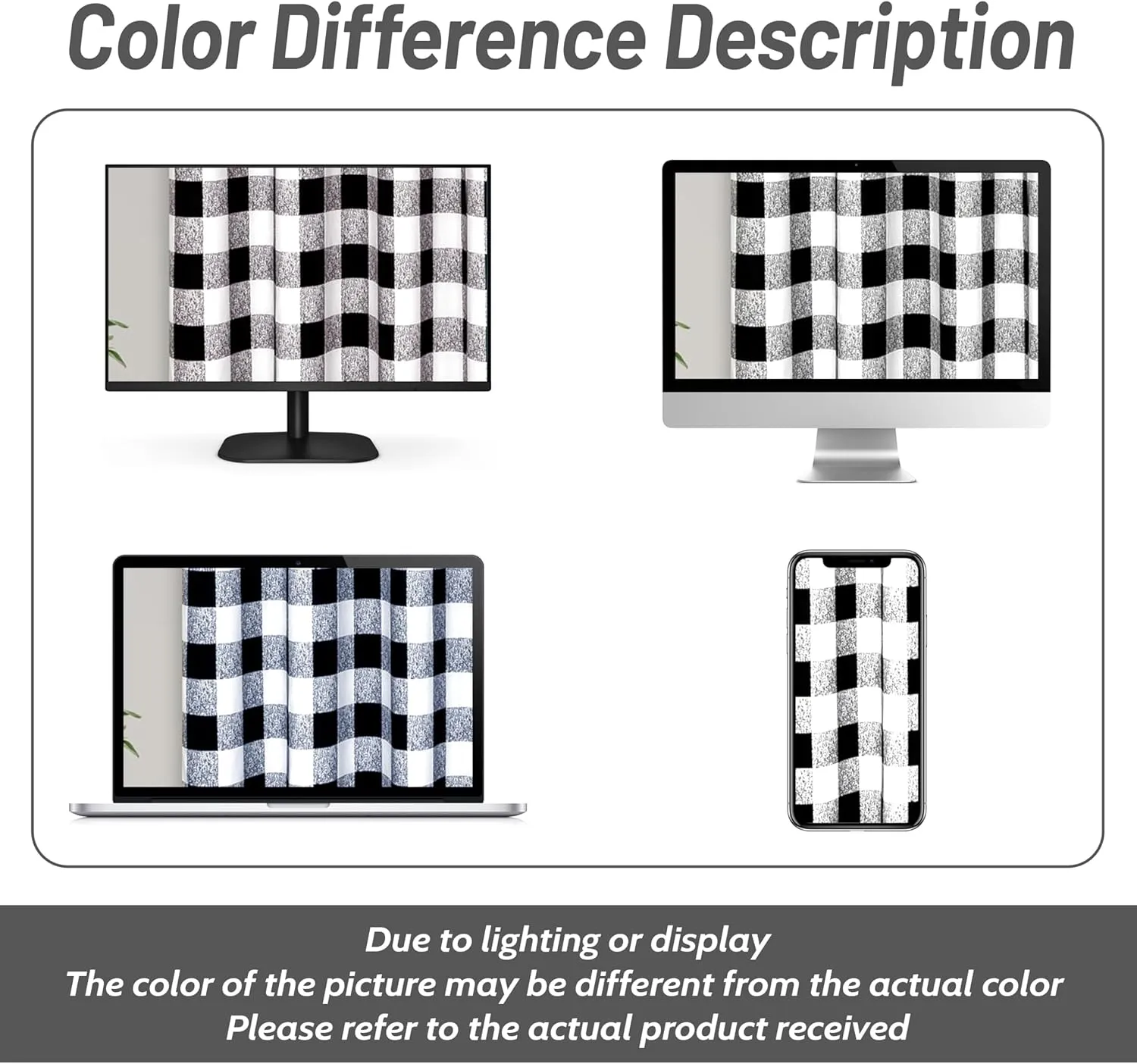 DriftAway Buffalo Plaid Check Curtains Blackout Room Darkening Thermal Insulated Black and White Buffalo Checkered Window Drapes for Farmhouse Bedroom Living Room Grommet Curtain 2 Panels 84 Inch Long