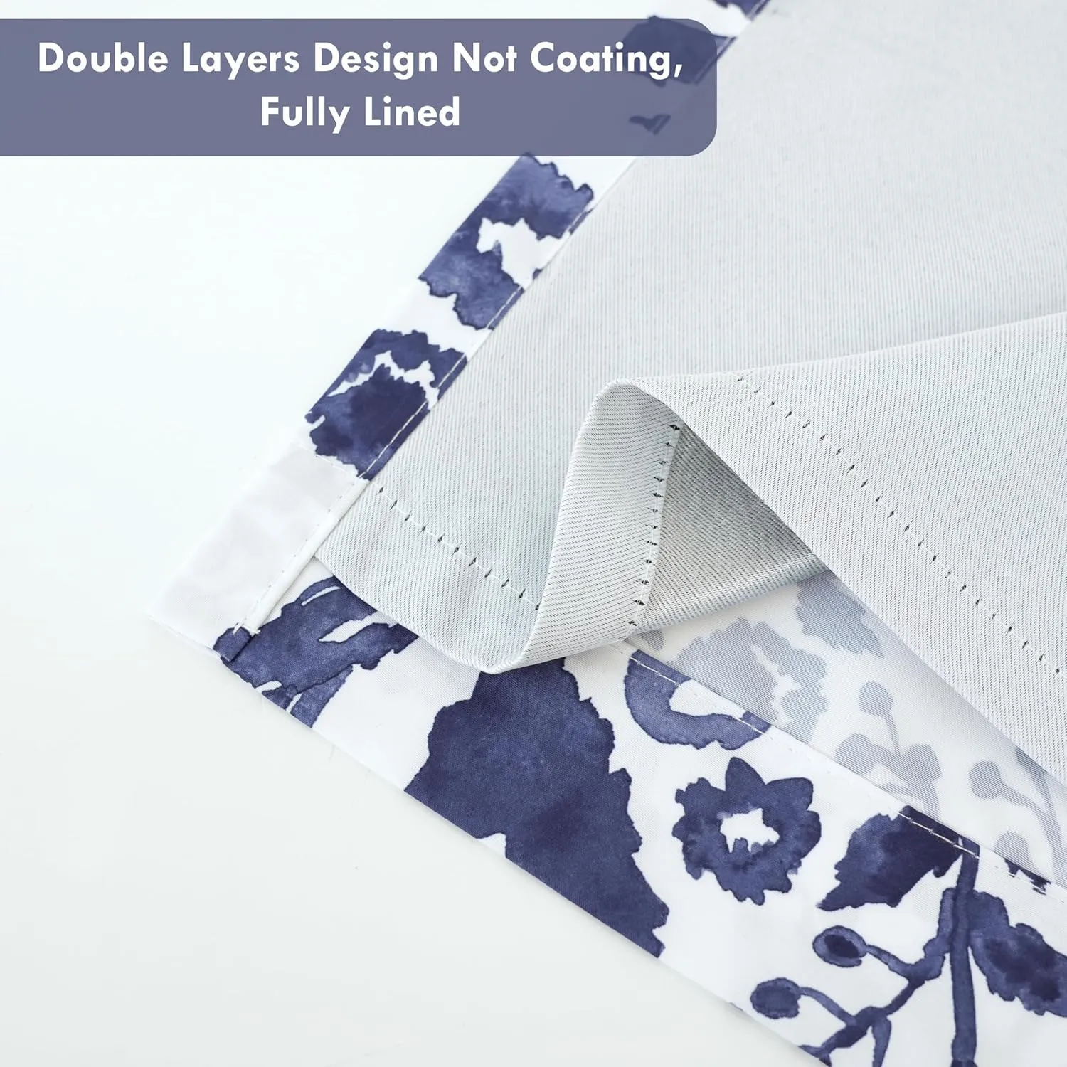 DriftAway Julia Lined Valance Double Layer Thermal Insulated Room Darkening Blackout Valances 3 Inch Rod Pocket Window Valance with Handmade Tassels for Bathroom Living Room 52 Inch by 18 Inch Navy