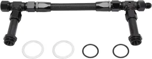 Dual Feed Fuel Line for Holley 4150, Carburetor Dual Feed Fuel Line Kit, Aluminum Alloy Fuel Line Stainless Steel Braided 8 AN Dual Inlet Fuel Line Kit(Black)