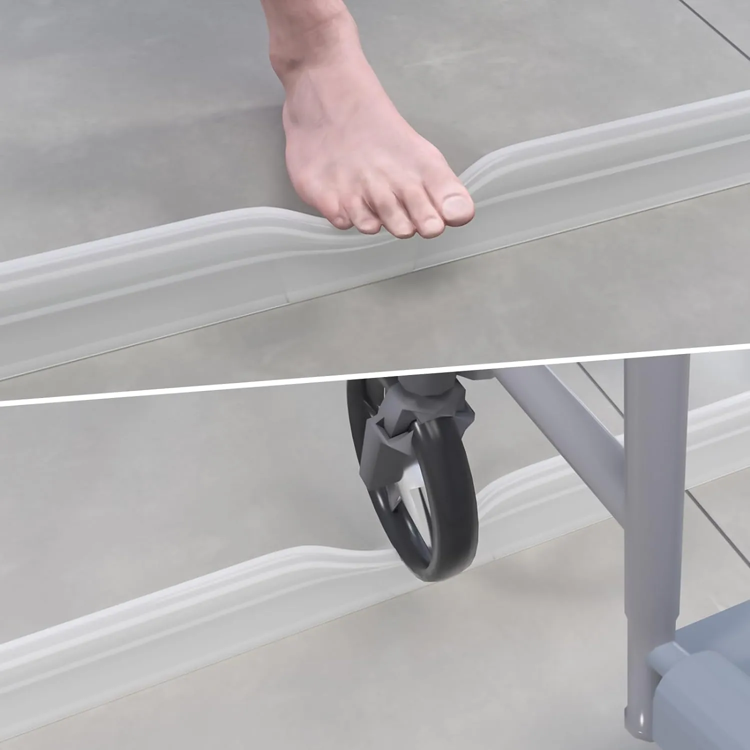 Duzzy 67 Inch Collapsible Shower Threshold Water Dam, Shower Dam Strip Water Stopper, Ideal for Wheelchair Accessible, Suitable for ADA Handicap Showers Bathroom
