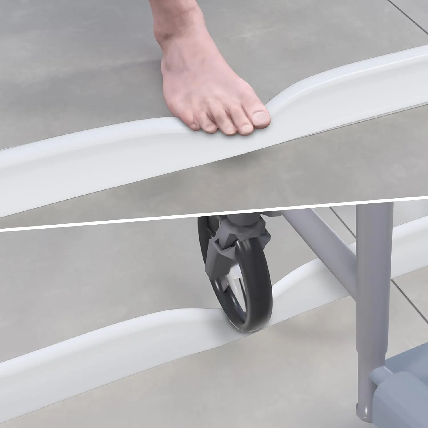 Duzzy 67 Inch Collapsible Shower Threshold Water Dam, Shower Dam Strip Water Stopper, Ideal for Wheelchair Accessible, Suitable for ADA Handicap Showers Bathroom