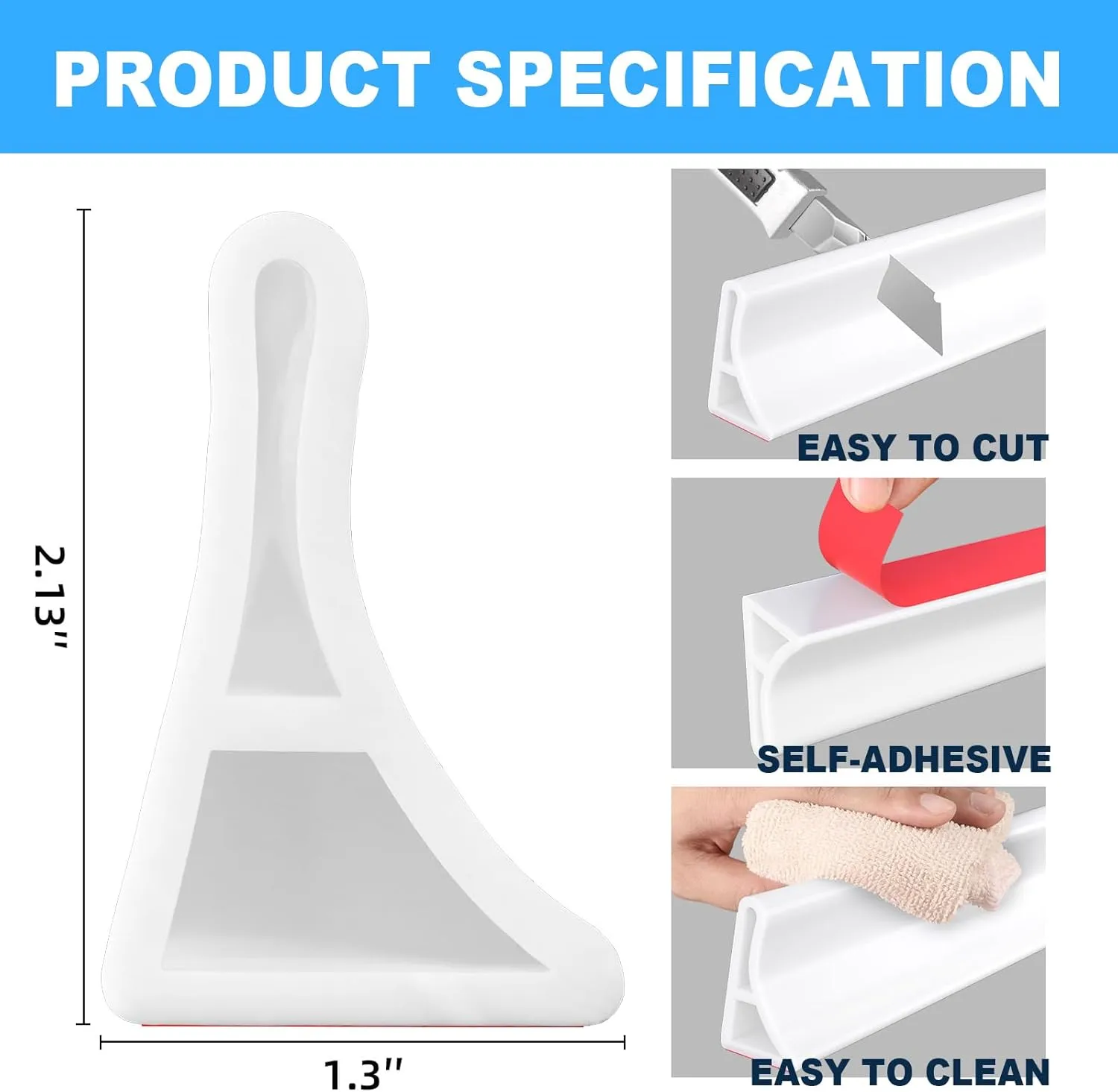 Duzzy 67 Inch Collapsible Shower Threshold Water Dam, Shower Dam Strip Water Stopper, Ideal for Wheelchair Accessible, Suitable for ADA Handicap Showers Bathroom