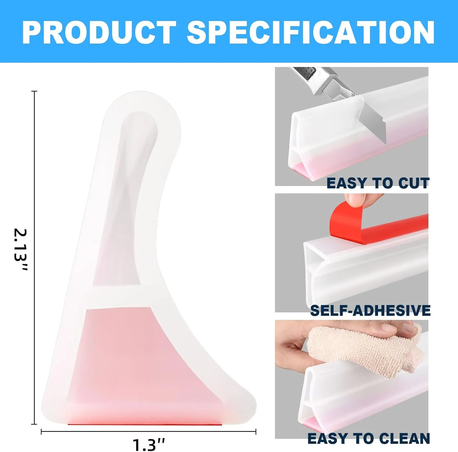 Duzzy 67 Inch Collapsible Shower Threshold Water Dam, Shower Dam Strip Water Stopper, Ideal for Wheelchair Accessible, Suitable for ADA Handicap Showers Bathroom