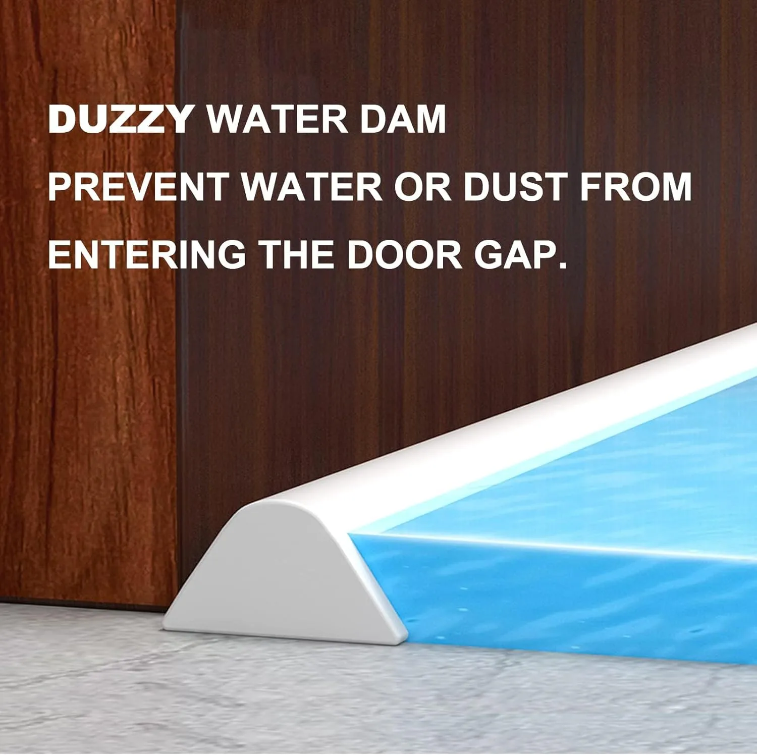 Duzzy 67 Inch Collapsible Shower Water Dam, Shower Threshold Water Stopper Barrier and Retention System and Keeps Water Inside Threshold Dry and Wet Separation, Suitable for Bathroom & Kitchen