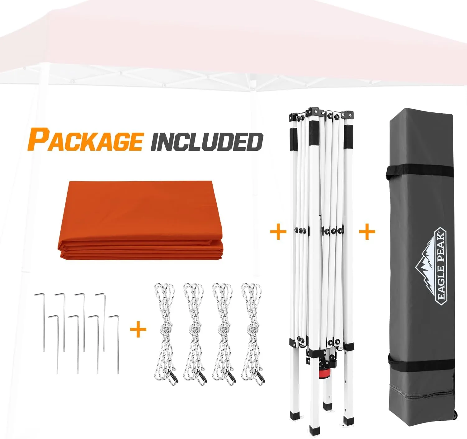 EAGLE PEAK 10x10 Slant Leg Pop-up Canopy Tent Easy One Person Setup Instant Outdoor Beach Canopy Folding Portable Sports Shelter 10x10 Base 8x8 Top (Brick Red)